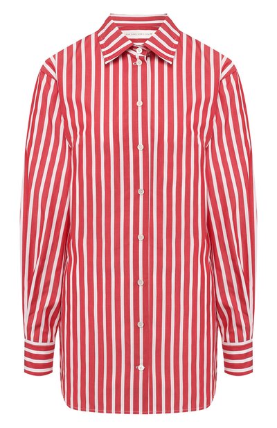 Женская хлопковая рубашка VICTORIA BECKHAM, арт. SH LNG 1818 MSS19 PIQUE STRIPE