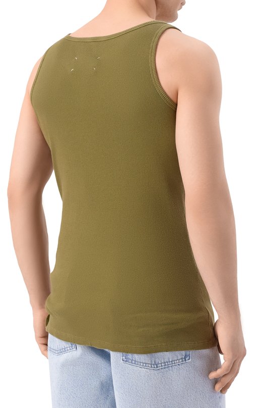 Хлопковая майка Maison Margiela S67NL0031/M20202 Хаки  S67NL0031/M20202 Фото 4