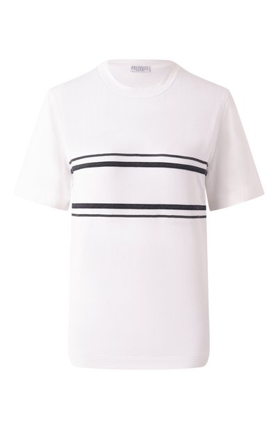 Женская хлопковая футболка BRUNELLO CUCINELLI, арт. M0T81VB400