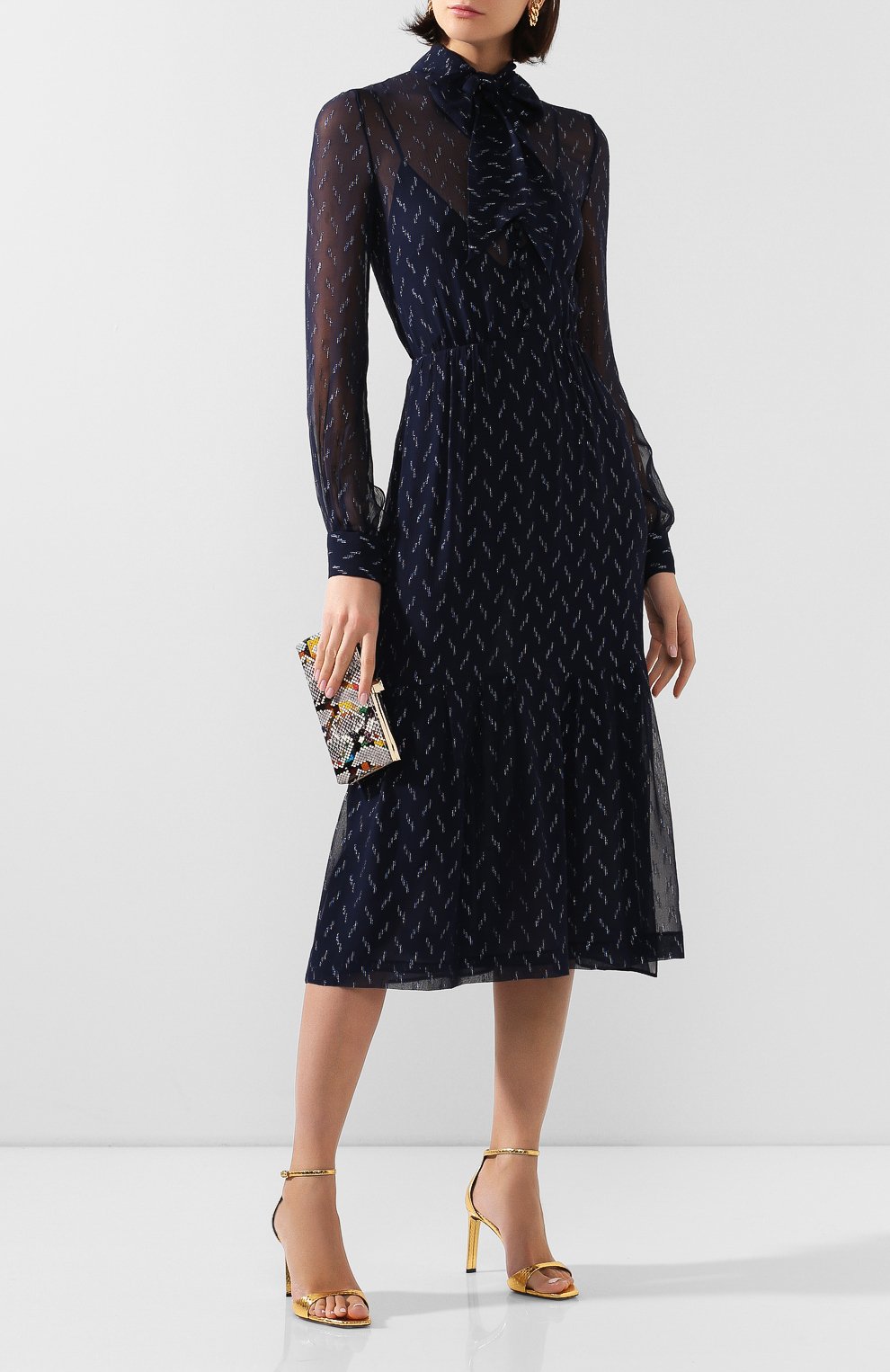 Шелковое платье SAINT LAURENT, арт. 618962/Y6A54, фото 2