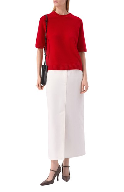 Джинсовая юбка LOULOU DE SAISON белого цвета по цене 34950 руб., арт. R0NA LDS, фото 2 Джинсовая юбка LOULOU DE SAISON, арт. R0NA LDS, фото 2