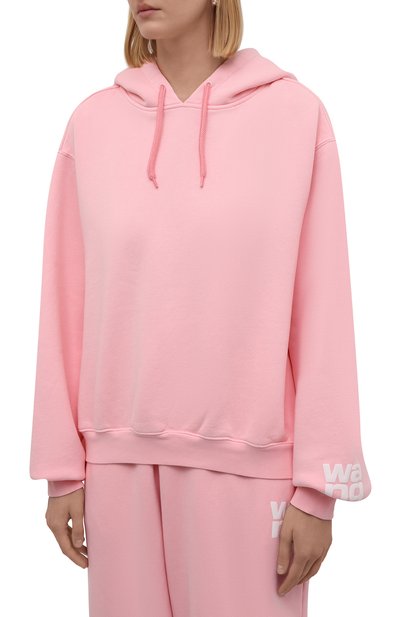 Хлопковое худи ALEXANDERWANG.T розового цвета по цене 27600 руб., арт. 4CC3212043, фото 3 Хлопковое худи ALEXANDERWANG.T, арт. 4CC3212043, фото 3