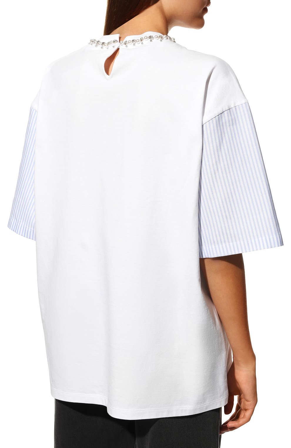 Хлопковая футболка MIU MIU, арт. MJN352-1V6F-F0009, фото 4