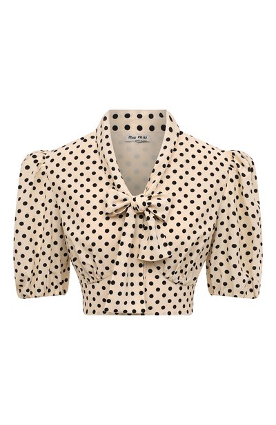 Шелковый топ MIU MIU, арт. MT1733-10MB-F0A72, фото 1