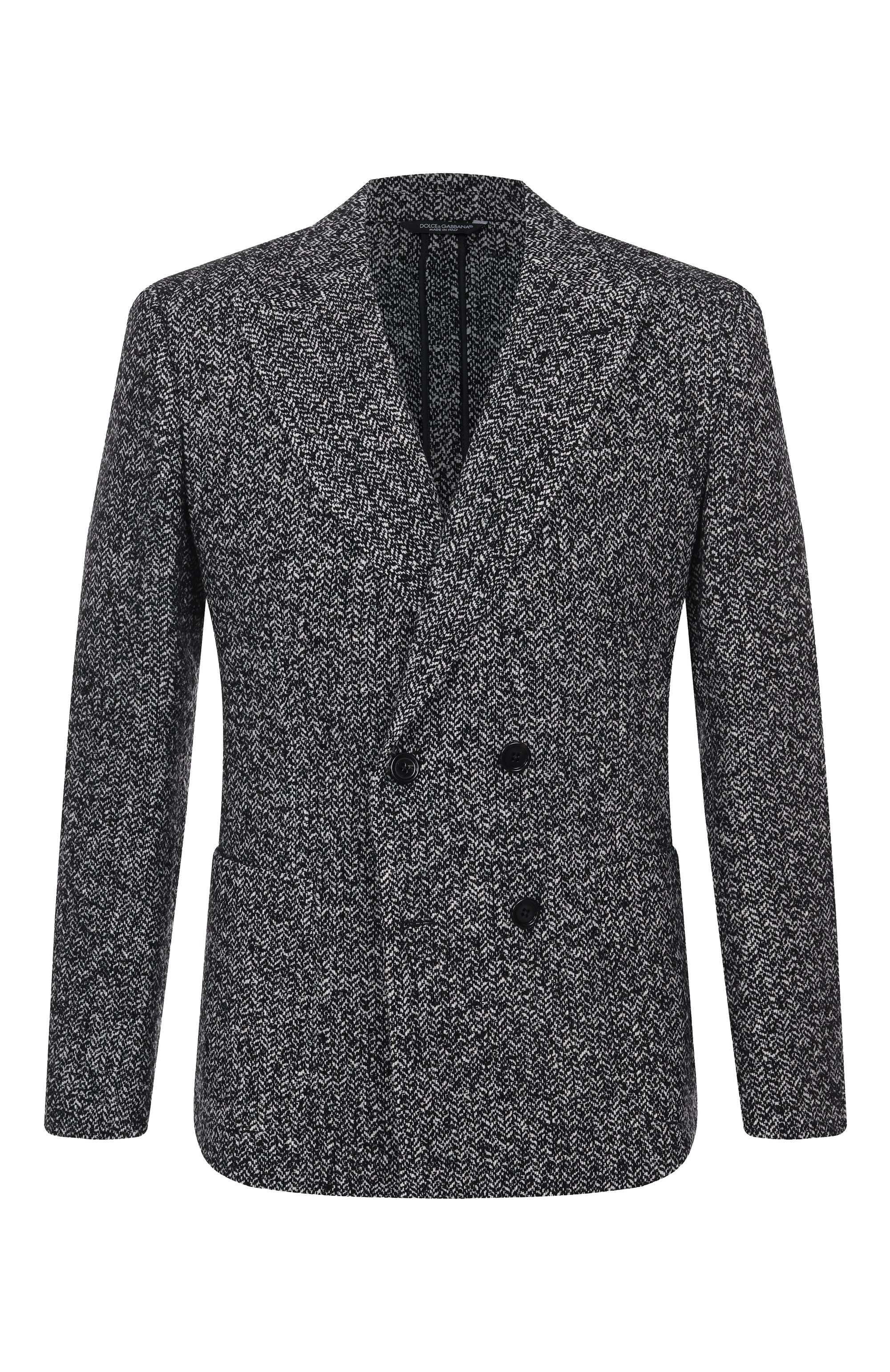 Шерстяной пиджак DOLCE & GABBANA темно-серого цвета по цене 371500 руб., арт. G2NZ2T/FCZAH, фото 1 Шерстяной пиджак DOLCE & GABBANA, арт. G2NZ2T/FCZAH, фото 1