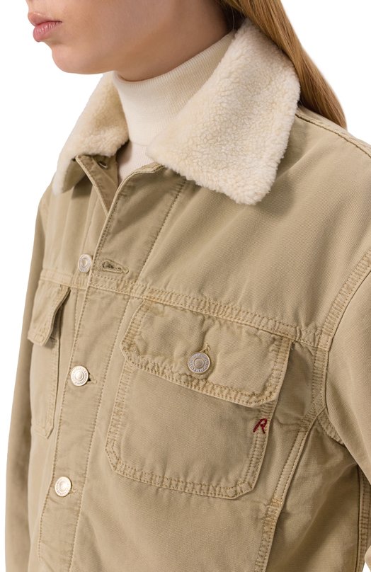 Хлопковая куртка Replay W7960 .000.85424 Бежевый  W7960 .000.85424 Фото 5