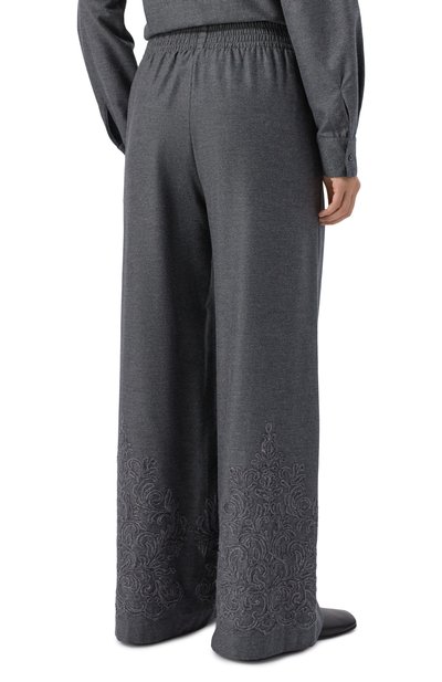 Хлопковые брюки ERMANNO SCERVINO серого цвета по цене 89400 руб., арт. D474P300XQH, фото 4 Хлопковые брюки ERMANNO SCERVINO, арт. D474P300XQH, фото 4