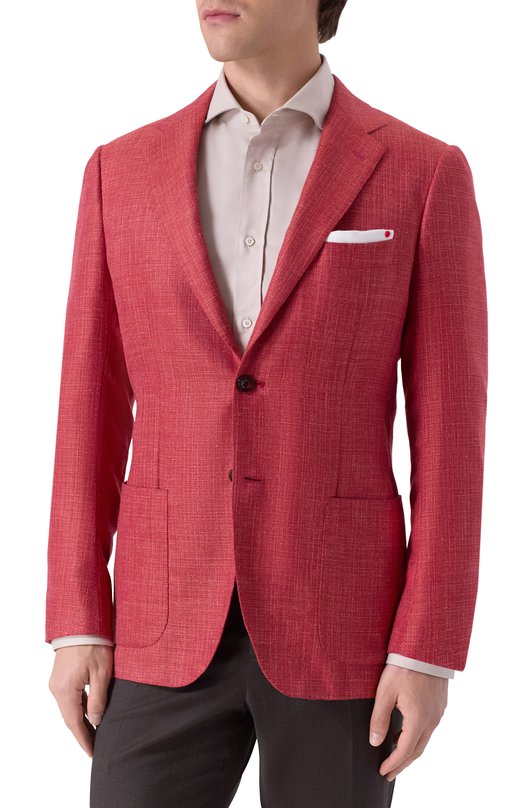 Пиджак из кашемира и шелка Kiton UG81K06T46 Красный  UG81K06T46 Фото 4