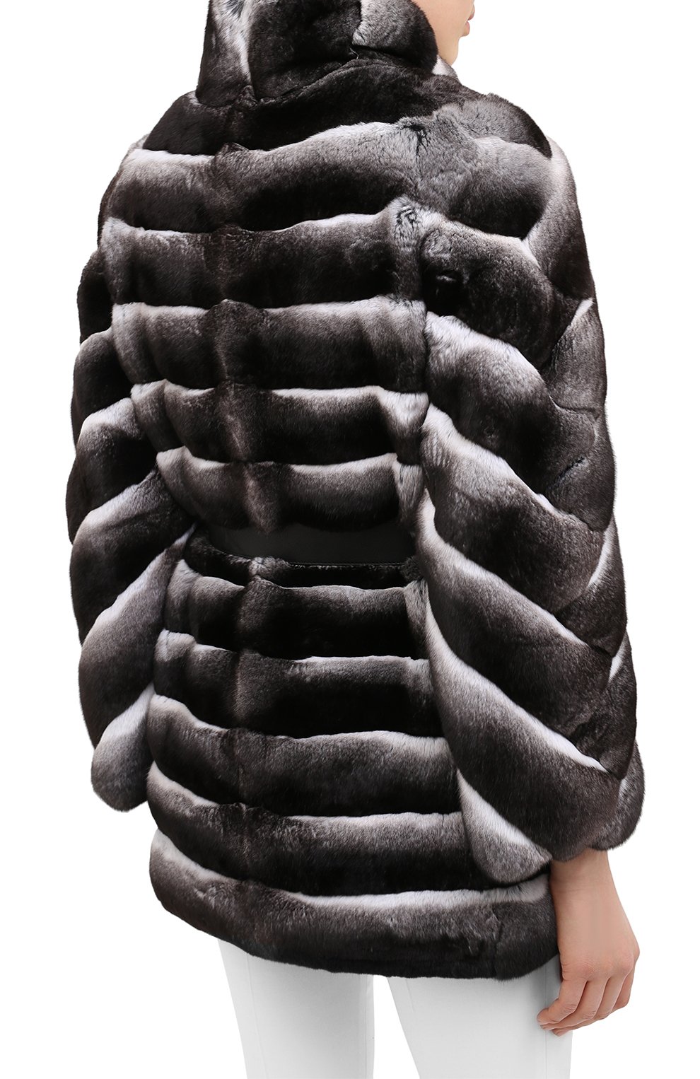 Шуба из меха шиншиллы с поясом KITON, арт. D46685X04P17, фото 4