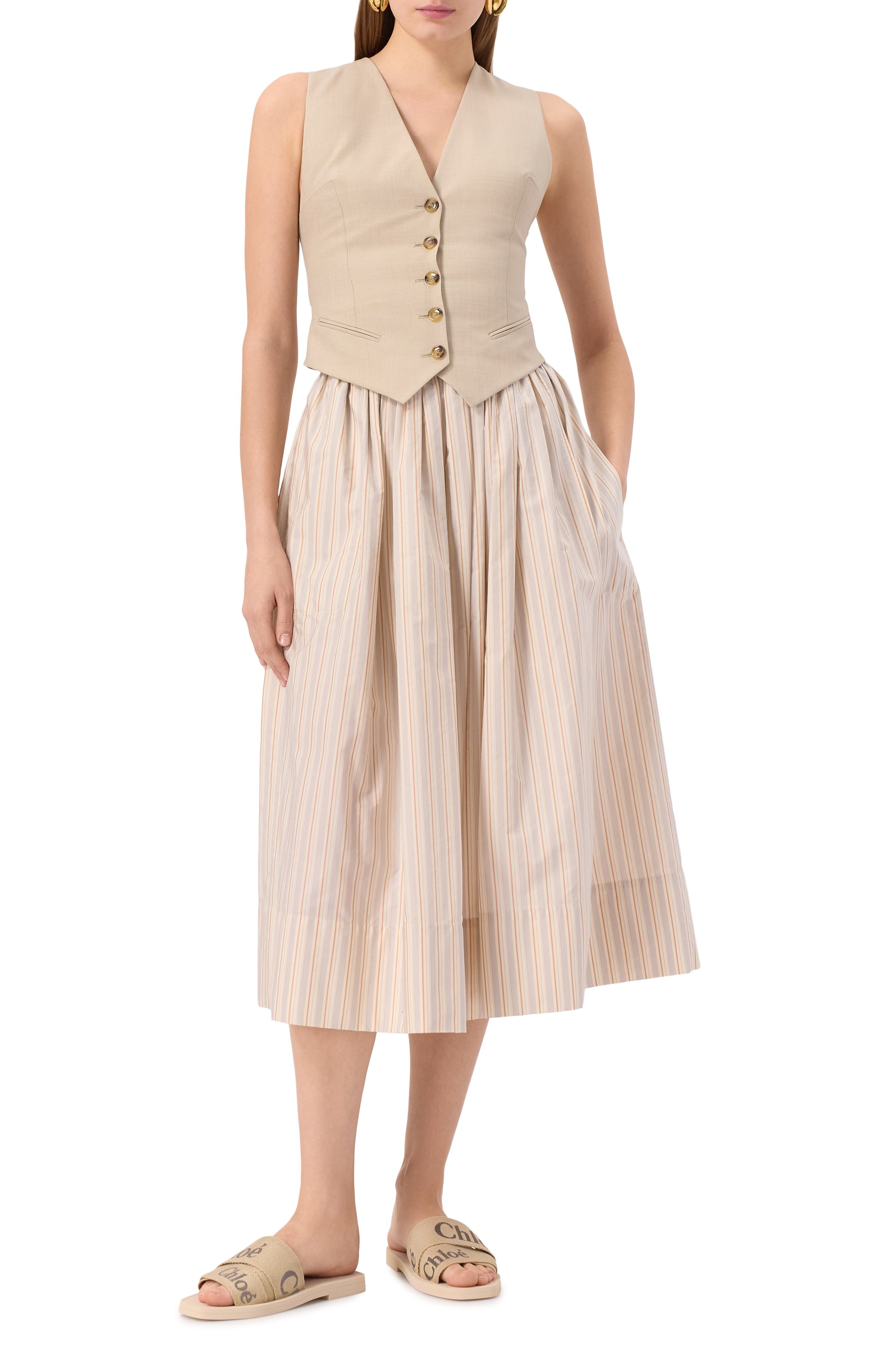 Текстильные шлепанцы woody CHLOÉ, арт. CHC25S188QT, фото 2