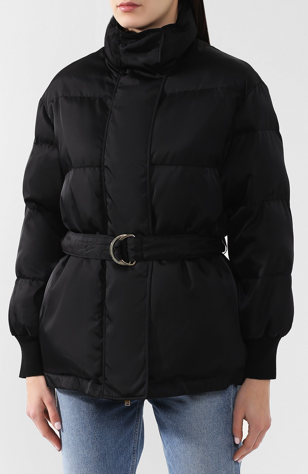 Пуховик с поясом STELLA MCCARTNEY черного цвета по цене 99500 руб., арт. 557794/SLA16, фото 3 Пуховик с поясом STELLA MCCARTNEY, арт. 557794/SLA16, фото 3