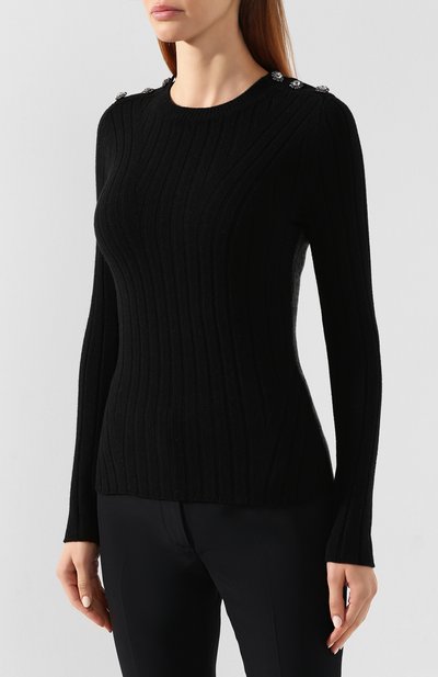 Шерстяной пуловер ALEXANDER MCQUEEN черного цвета по цене 125500 руб., арт. 595023/Q1AK4, фото 3 Шерстяной пуловер ALEXANDER MCQUEEN, арт. 595023/Q1AK4, фото 3