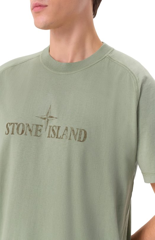 Хлопковая футболка Stone Island K1S152100020S0081 Зелёный  K1S152100020S0081 Фото 5