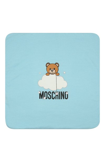 Хлопковое одеяло MOSCHINO голубого цвета по цене 16500 руб., арт. MUB006/LCE00, фото 3 Хлопковое одеяло MOSCHINO, арт. MUB006/LCE00, фото 3