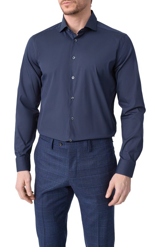 Хлопковая сорочка Corneliani 94P002-9411474 Синий  94P002-9411474 Фото 3