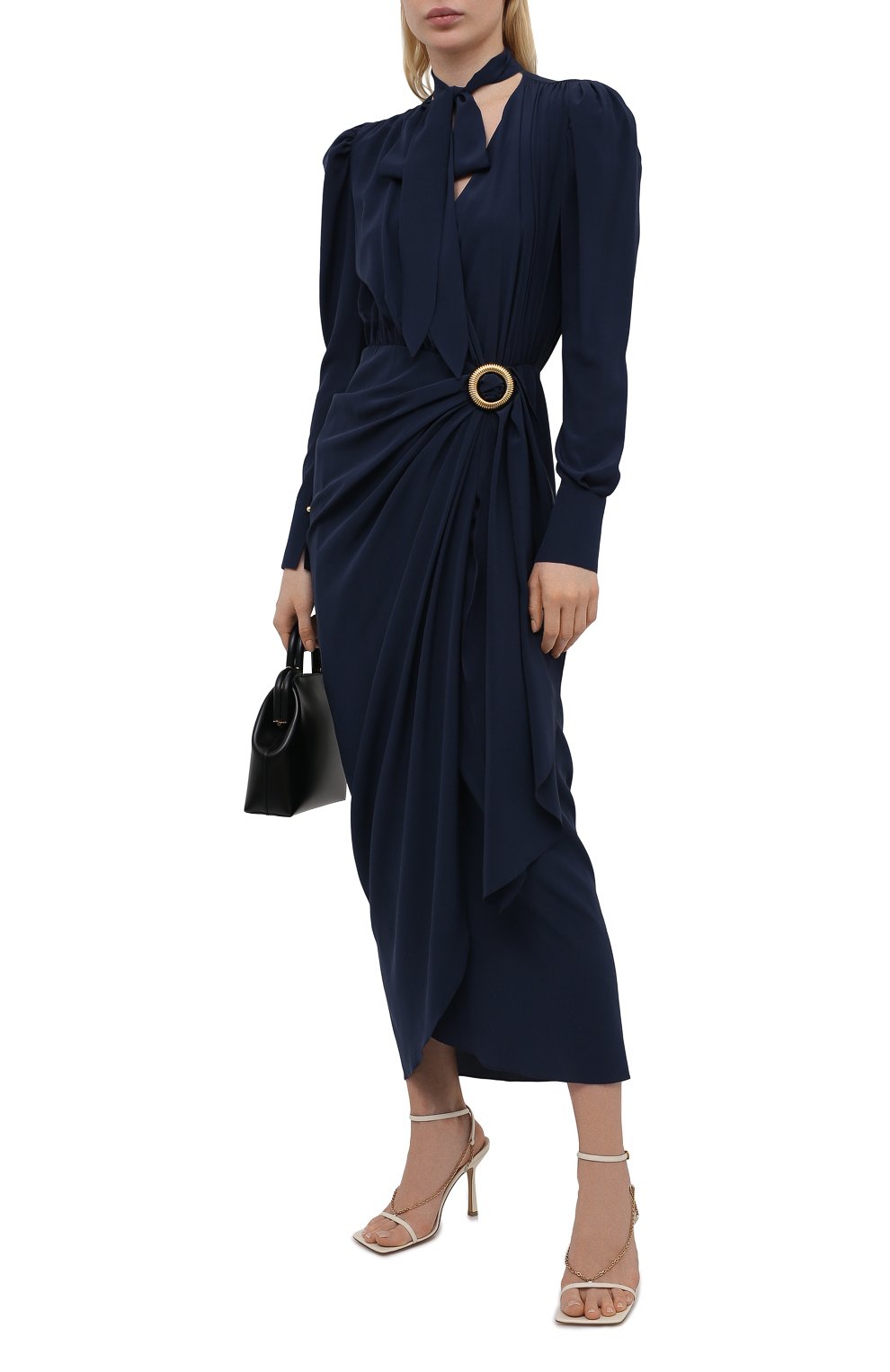 Шелковое платье LANVIN темно-синего цвета по цене 258000 руб., арт. RW-DR0055-4868-E21, фото 2 Шелковое платье LANVIN, арт. RW-DR0055-4868-E21, фото 2
