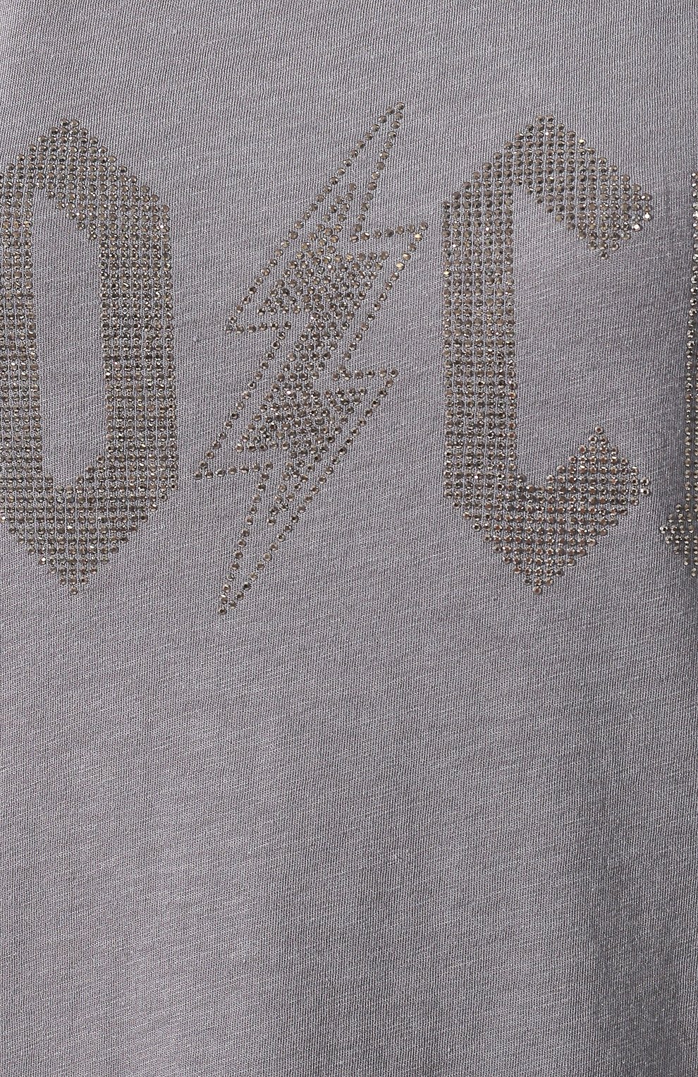 Футболка из смеси хлопка и вискозы ZADIG AND VOLTAIRE темно-серого цвета по цене 7890 руб., арт. SHTS1830F, фото 5 Футболка из смеси хлопка и вискозы ZADIG AND VOLTAIRE, арт. SHTS1830F, фото 5