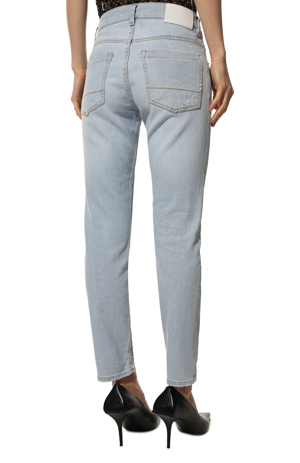 Укороченные джинсы прямого кроя с потертостями TWO WOMEN IN THE WORLD, арт. M0RICH/SHPQC, фото 4