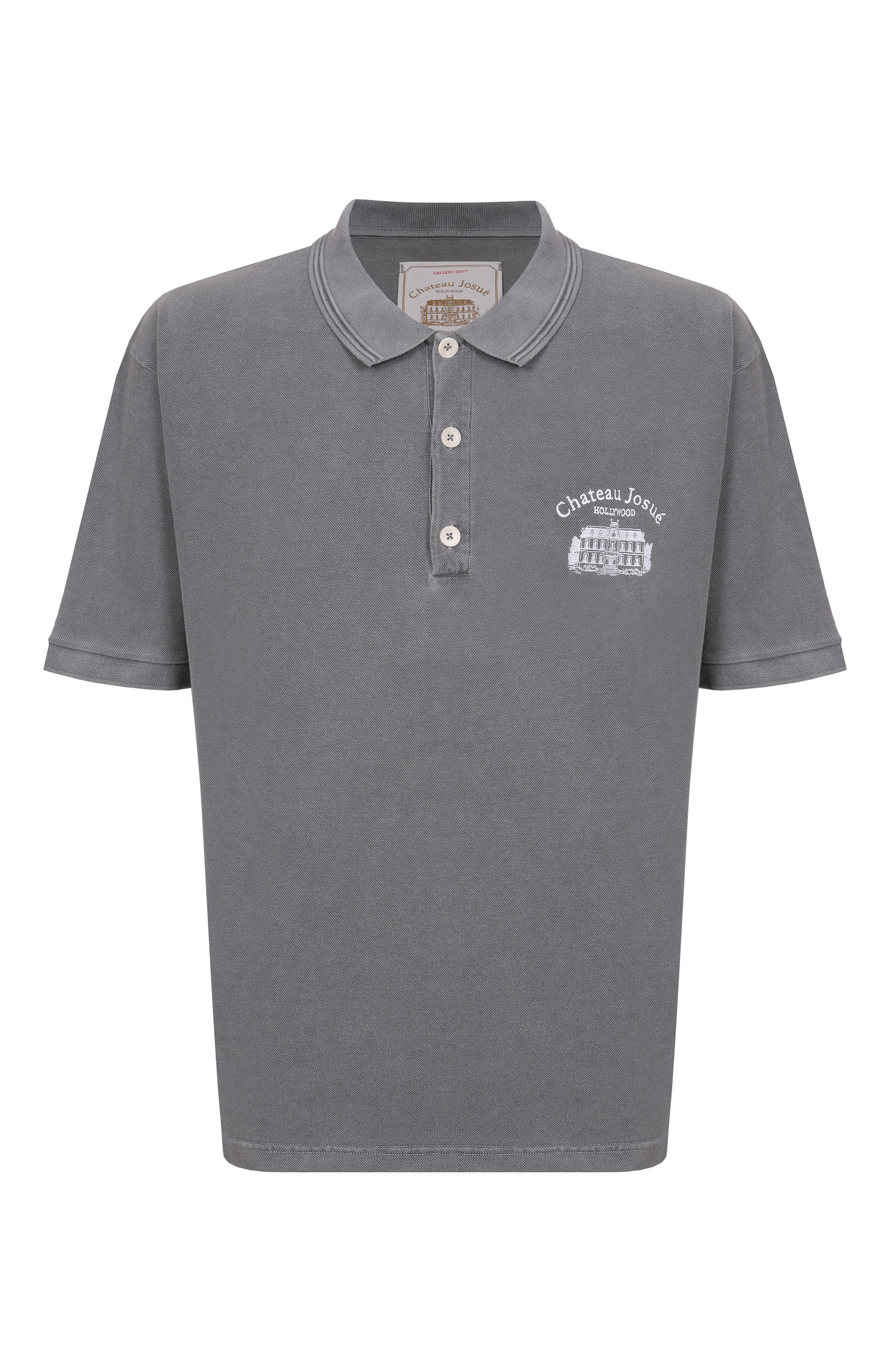 Хлопковое поло GALLERY DEPT. серого цвета по цене 77350 руб., арт. PP-60069_001, фото 1 Хлопковое поло GALLERY DEPT., арт. PP-60069_001, фото 1