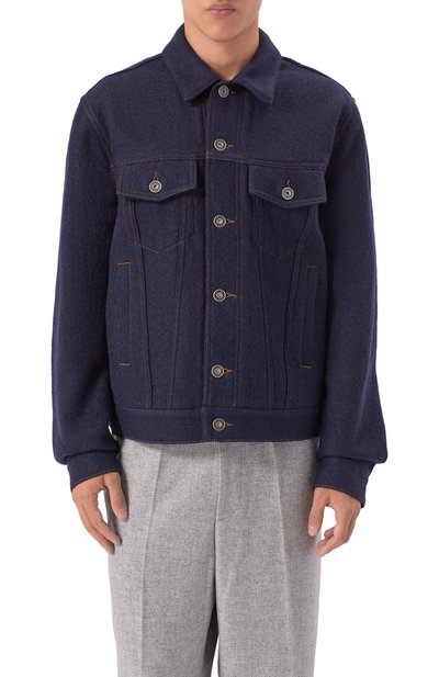Шерстяная куртка-рубашка JACOB COHEN темно-синего цвета по цене 114000 руб., арт. JUM_H0076 082 T806A RW, фото 3 Шерстяная куртка-рубашка JACOB COHEN, арт. JUM_H0076 082 T806A RW, фото 3