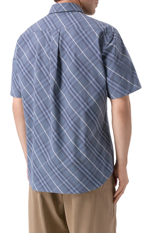 Хлопковая рубашка Burberry 8109517 Голубой  8109517 Фото 4