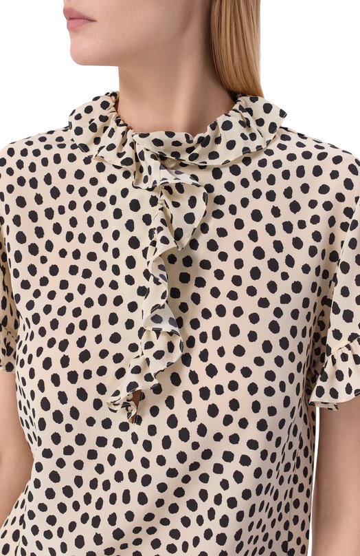 Шелковая блузка Chloé CH26SHT33306 Кремовый  CH26SHT33306 Фото 5