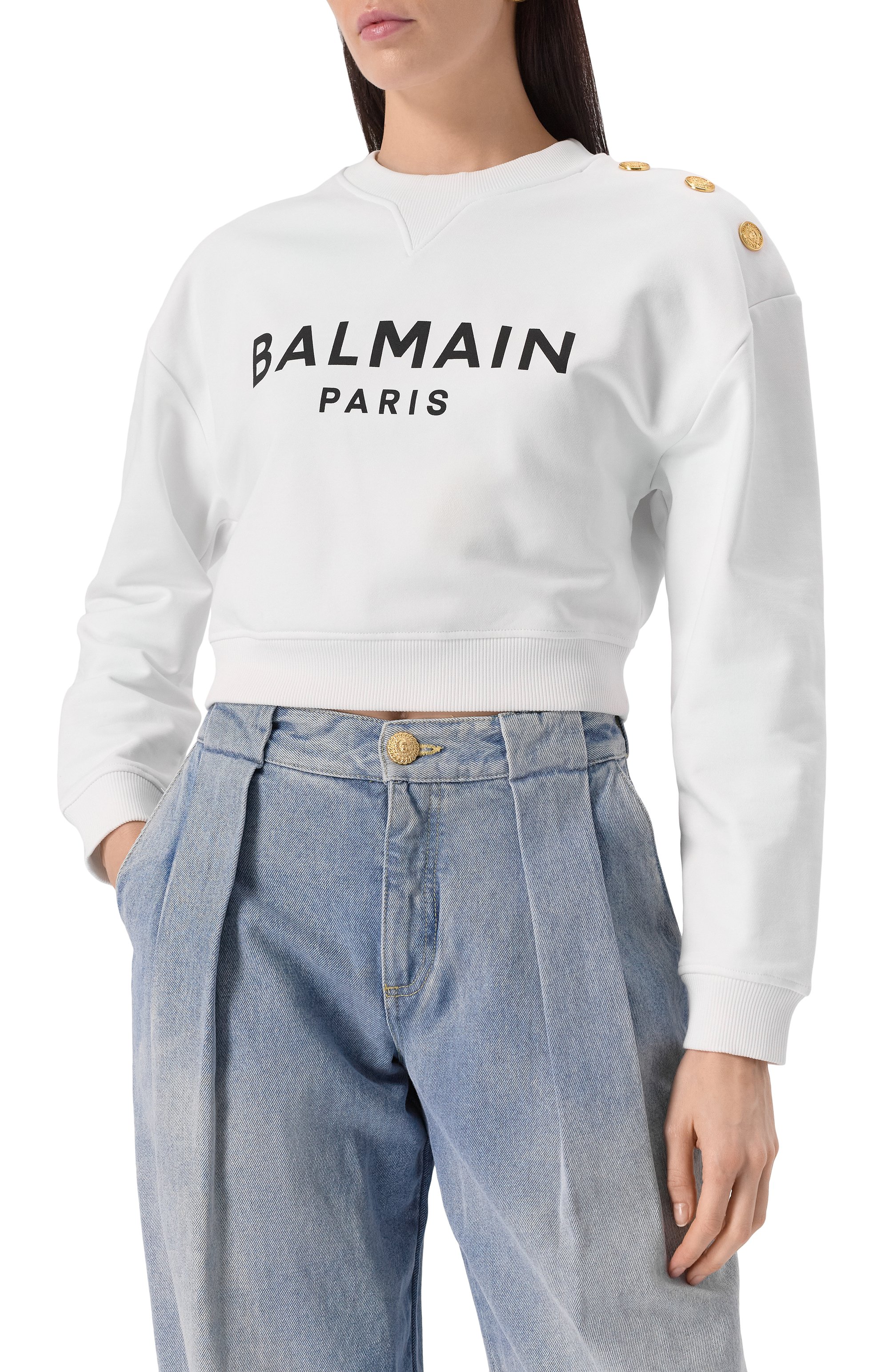 Хлопковый свитшот BALMAIN, арт. EF1JQ002/BB02, фото 3