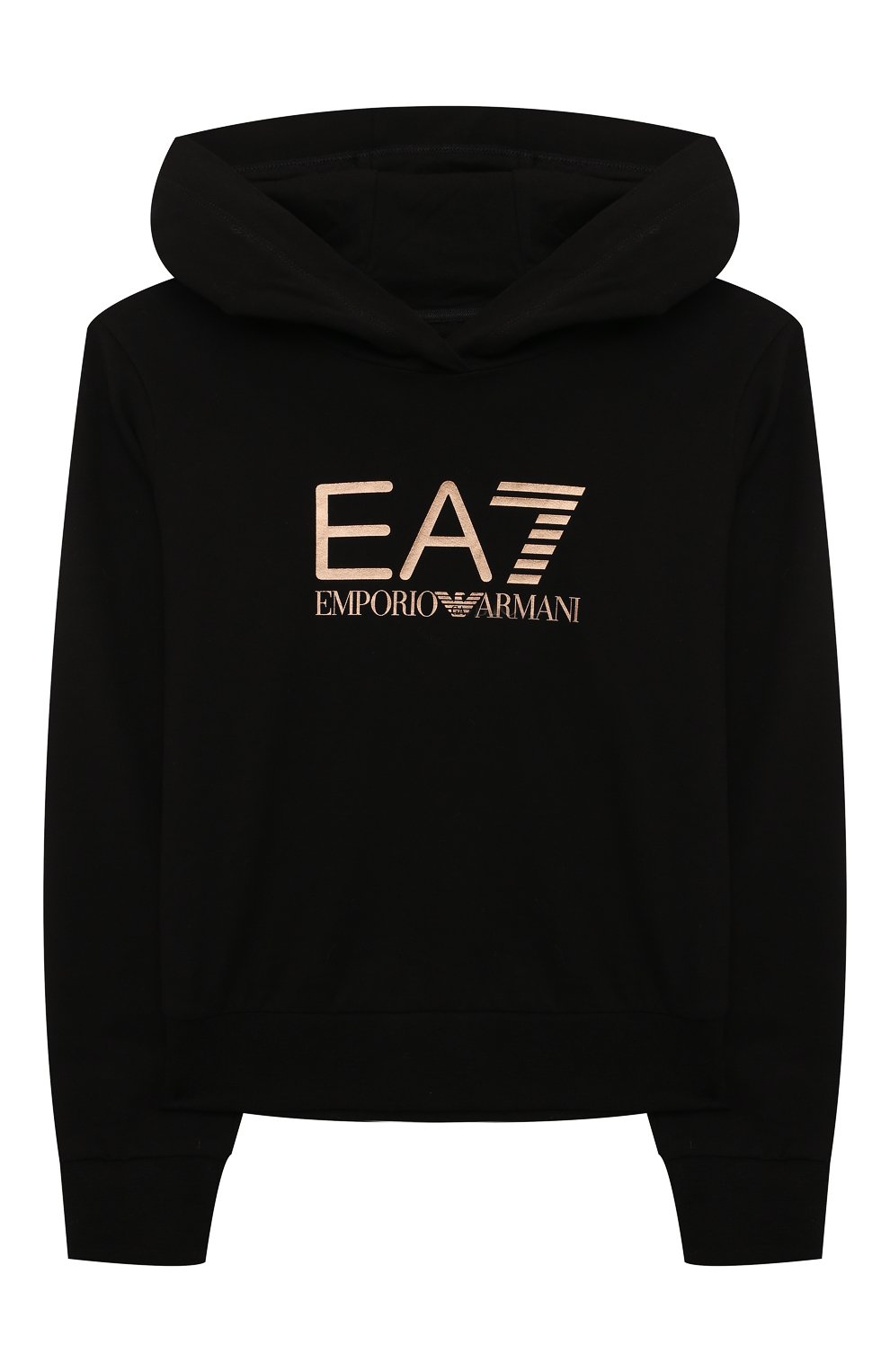 Хлопковое худи EA7 черного цвета по цене 6610 руб., арт. 8NFM01/FJTXZ, фото 1 Хлопковое худи EA7, арт. 8NFM01/FJTXZ, фото 1