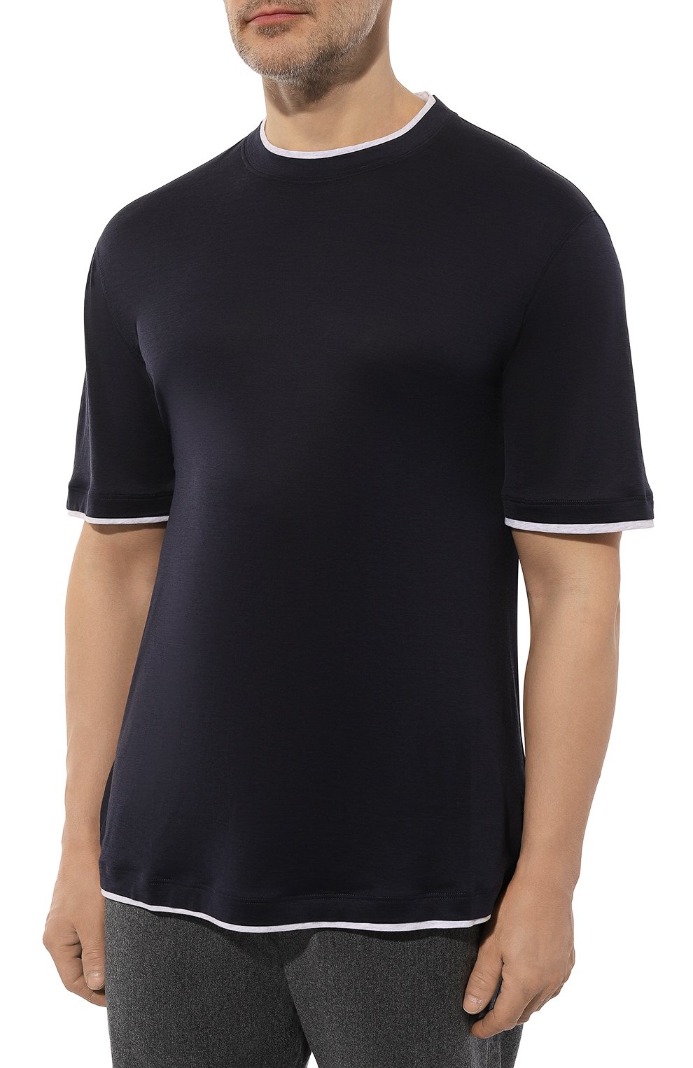 Футболка из шелка и хлопка BRUNELLO CUCINELLI, арт. MD8217427, фото 3