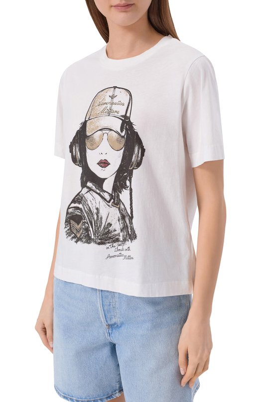Хлопковая футболка Aeronautica Militare TS2494DJ00359 Белый  TS2494DJ00359 Фото 3