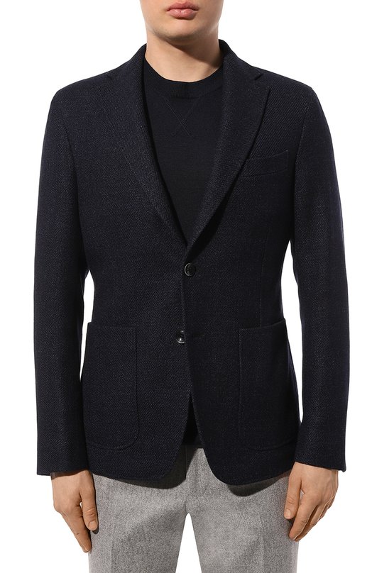 Пиджак из шерсти и шелка Nuti and Co Синий, фото 3