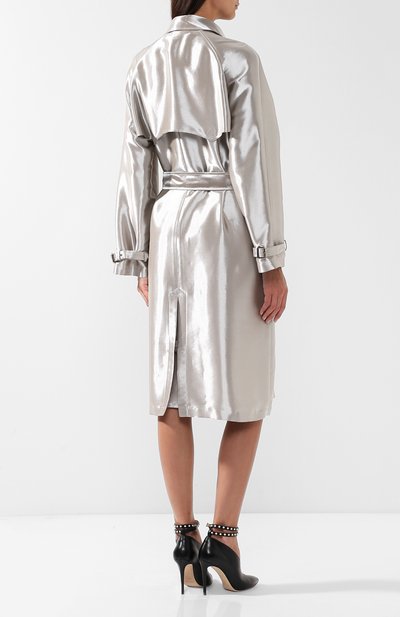 Двубортное пальто из смеси вискозы и шелка с поясом RALPH LAUREN, арт. 290719525, фото 4