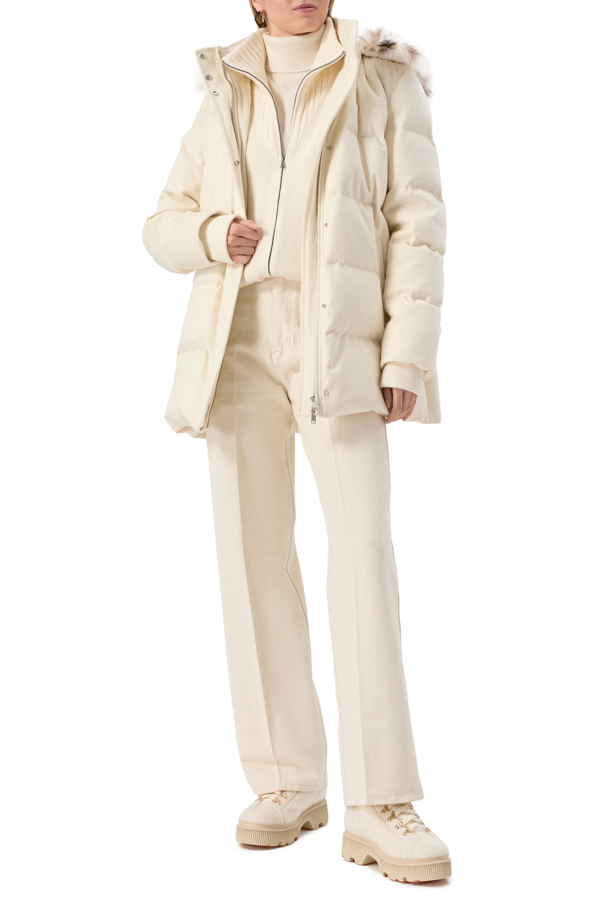 Кашемировый пуховик с отделкой из рыси MVST, арт. FTBKB-Y553LX/LC1664, фото 2