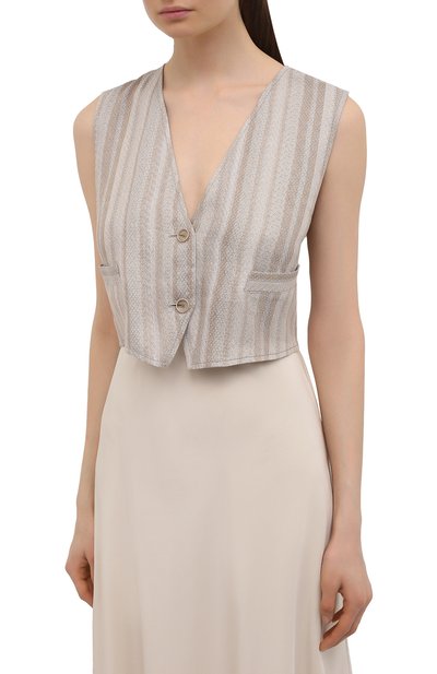Жилет из льна и вискозы GIORGIO ARMANI, арт. 1WHGK02B/T02IM, фото 3