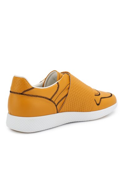 Кожаные кеды BOTTEGA VENETA желтого цвета по цене 69950 руб., арт. 548361/VT04S, фото 4 Кожаные кеды BOTTEGA VENETA, арт. 548361/VT04S, фото 4