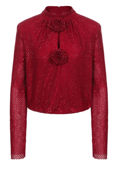 Женский топ с отделкой стразами SELF-PORTRAIT, арт. RS25923TR