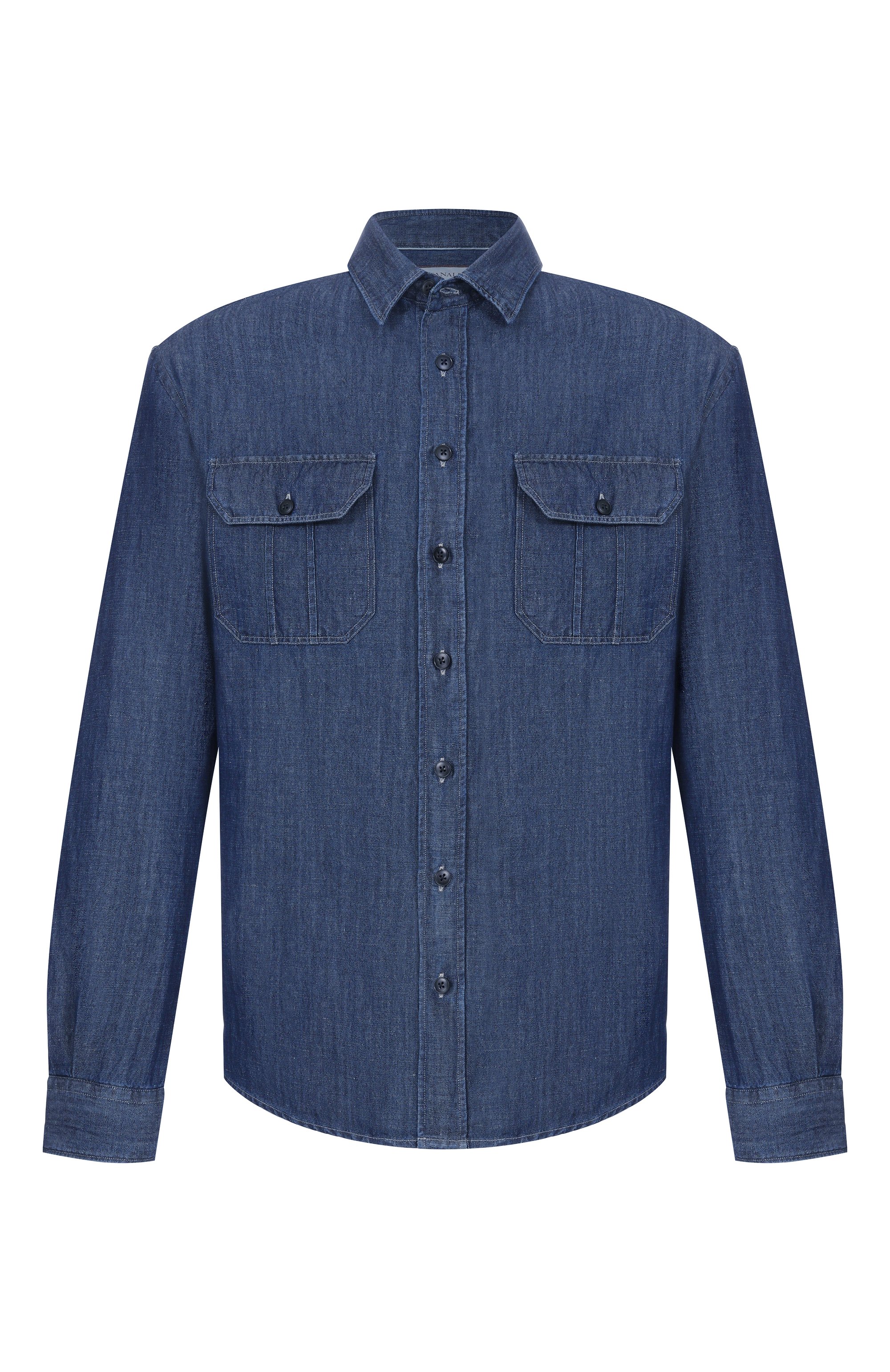 Джинсовая рубашка CANALI темно-синего цвета по цене 69950 руб., арт. CSL2067/GJ03743, фото 1 Джинсовая рубашка CANALI, арт. CSL2067/GJ03743, фото 1