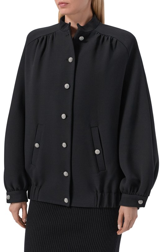 Шерстяной бомбер Alessandra Rich FABX4337/F4704 Чёрный  FABX4337/F4704 Фото 3