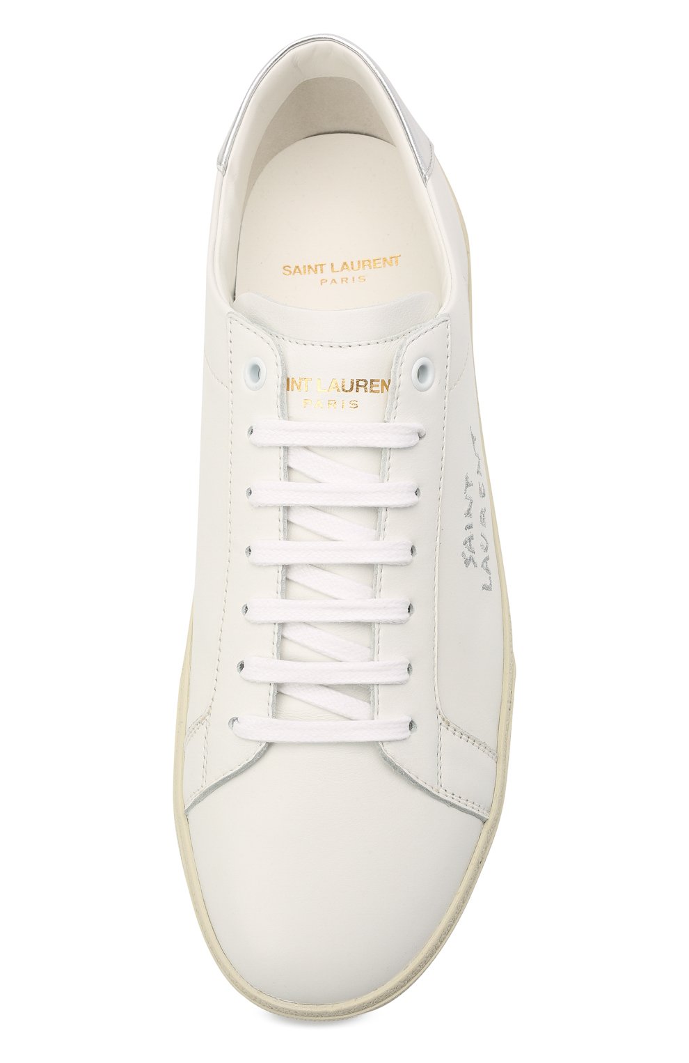 Кожаные кеды court classic sl/06 SAINT LAURENT белого цвета по цене 64950 руб., арт. 611352/00NA0, фото 5 Кожаные кеды court classic sl/06 SAINT LAURENT, арт. 611352/00NA0, фото 5