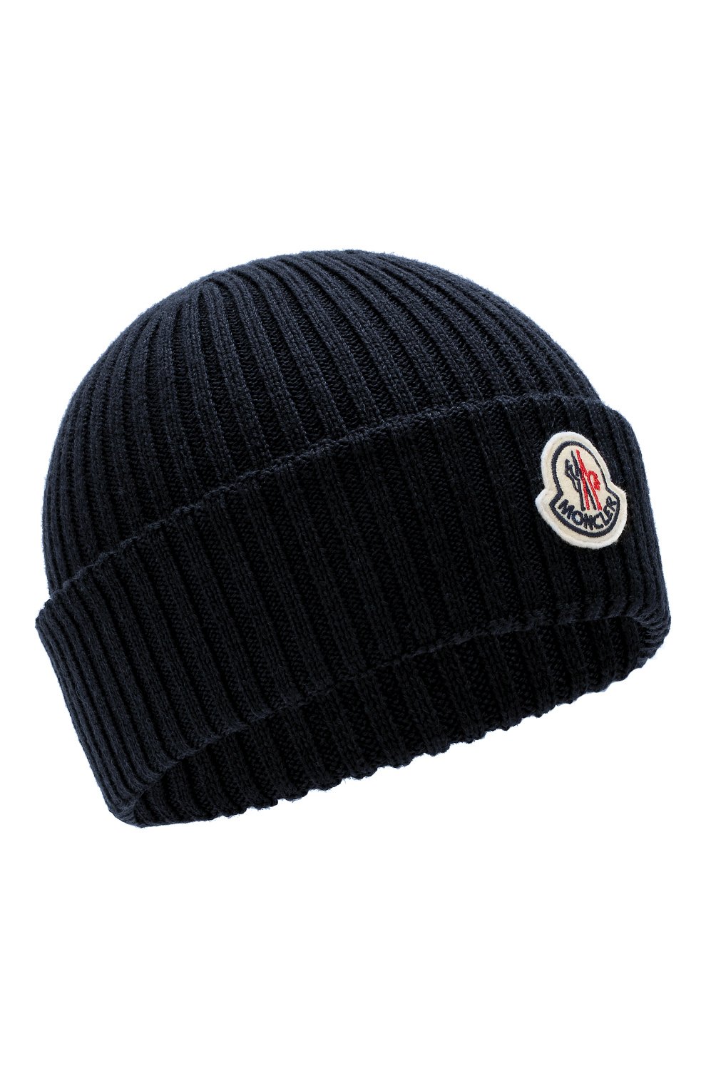 Шерстяная шапка MONCLER темно-синего цвета по цене 17950 руб., арт. E2-091-00299-00-02309, фото 1 Шерстяная шапка MONCLER, арт. E2-091-00299-00-02309, фото 1