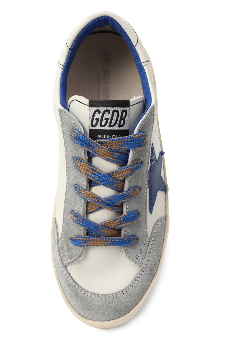 Детские кожаные кеды super-star GOLDEN GOOSE DELUXE BRAND молочного цвета, арт. GYF00107.F006755 | Фото 4 (Материал внутренний: Текстиль; Материал внешний: Натуральная кожа; Нос: Не проставлено; Мальчики Кросс-КТ: Обувь-низкие; Автоматизация состава: Проставлено)