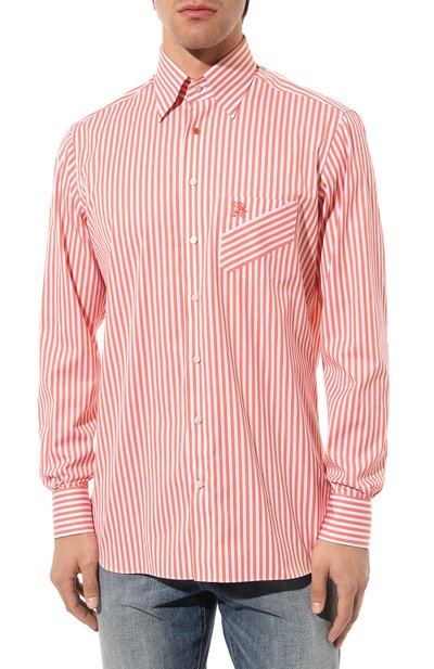 Хлопковая рубашка ZILLI оранжевого цвета по цене 72050 руб., арт. MFZ-7207-0249/0001, фото 3 Хлопковая рубашка ZILLI, арт. MFZ-7207-0249/0001, фото 3