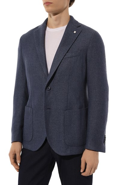 Шерстяной пиджак L.B.M. 1911 темно-синего цвета по цене 95050 руб., арт. 2887/45522, фото 5 Шерстяной пиджак L.B.M. 1911, арт. 2887/45522, фото 5