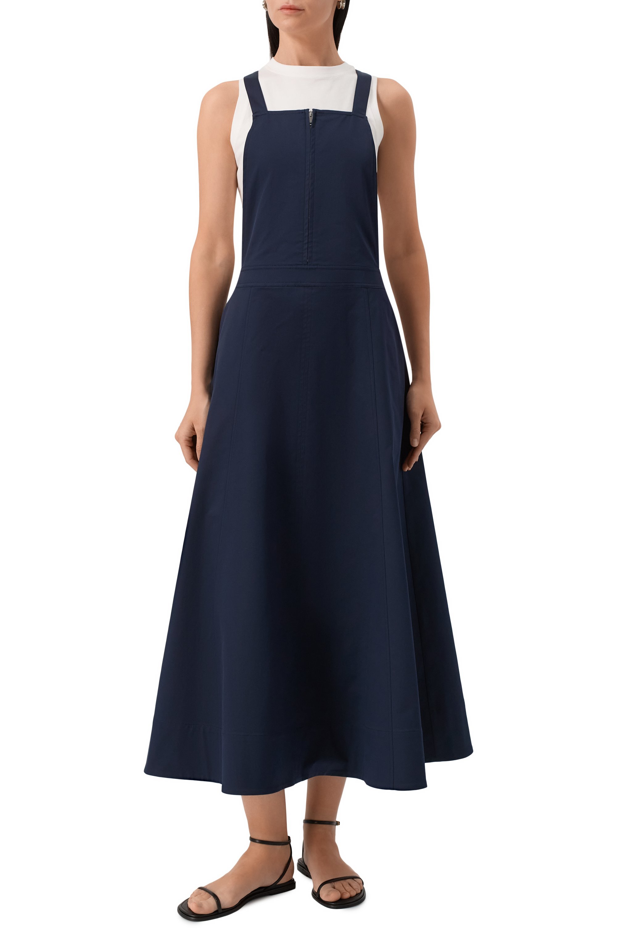 Хлопковое платье 12 STOREEZ темно-синего цвета по цене 21000 руб., арт. 131496, фото 3 Хлопковое платье 12 STOREEZ, арт. 131496, фото 3