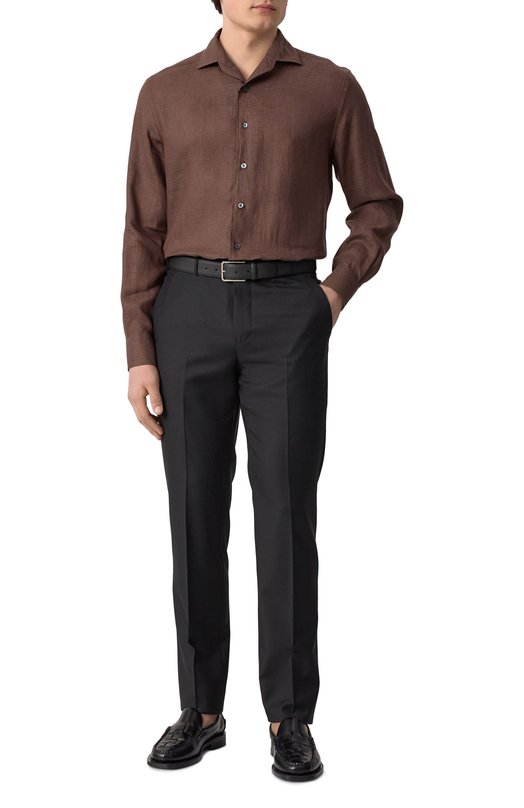 Льняная рубашка Corneliani 25P213-2511648 Коричневый  25P213-2511648 Фото 2