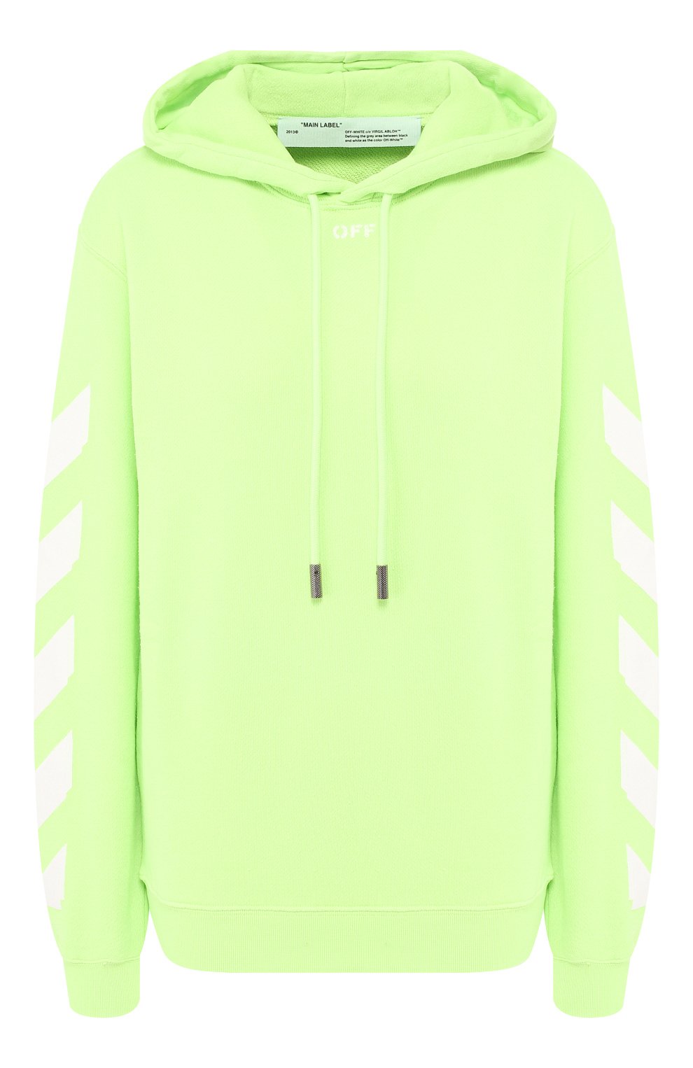 Хлопковое худи OFF-WHITE желтого цвета по цене 38500 руб., арт. 0WBB032S19D970836262, фото 1 Хлопковое худи OFF-WHITE, арт. 0WBB032S19D970836262, фото 1