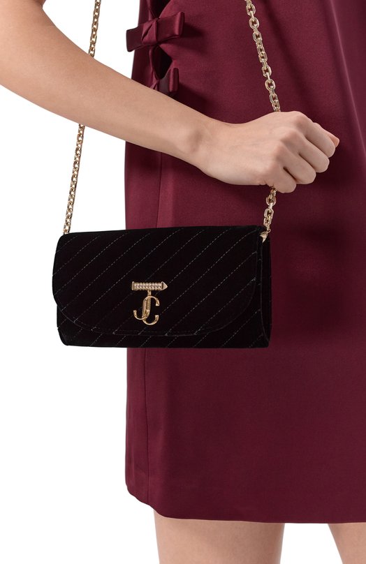 Клатч Avenue Jimmy Choo AVNCURVEWALCHNAJN Чёрный  AVNCURVEWALCHNAJN Фото 2