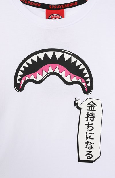 Хлопковая футболка SPRAYGROUND белого цвета по цене 8250 руб., арт. SPY1553WHT/SHARK IN JAPAN T-SHIRT WHT, фото 3 Хлопковая футболка SPRAYGROUND, арт. SPY1553WHT/SHARK IN JAPAN T-SHIRT WHT, фото 3