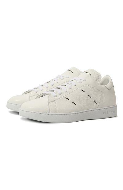 Мужские кожаные кеды KITON, арт. USSA068N01035