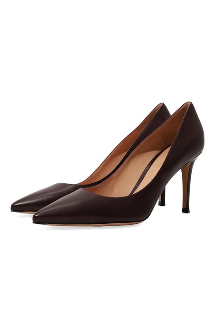 Женские туфли gianvito 85 GIANVITO ROSSI бордового цвета, арт. G24580.85RIC.VERBIAN | Фото 1 (Каблук высота: Высокий; Подошва: Плоская; Материал внутренний: Натуральная кожа; Каблук тип: Шпилька; Материал сплава: Проставлено; Драгоценные камни: Проставлено)